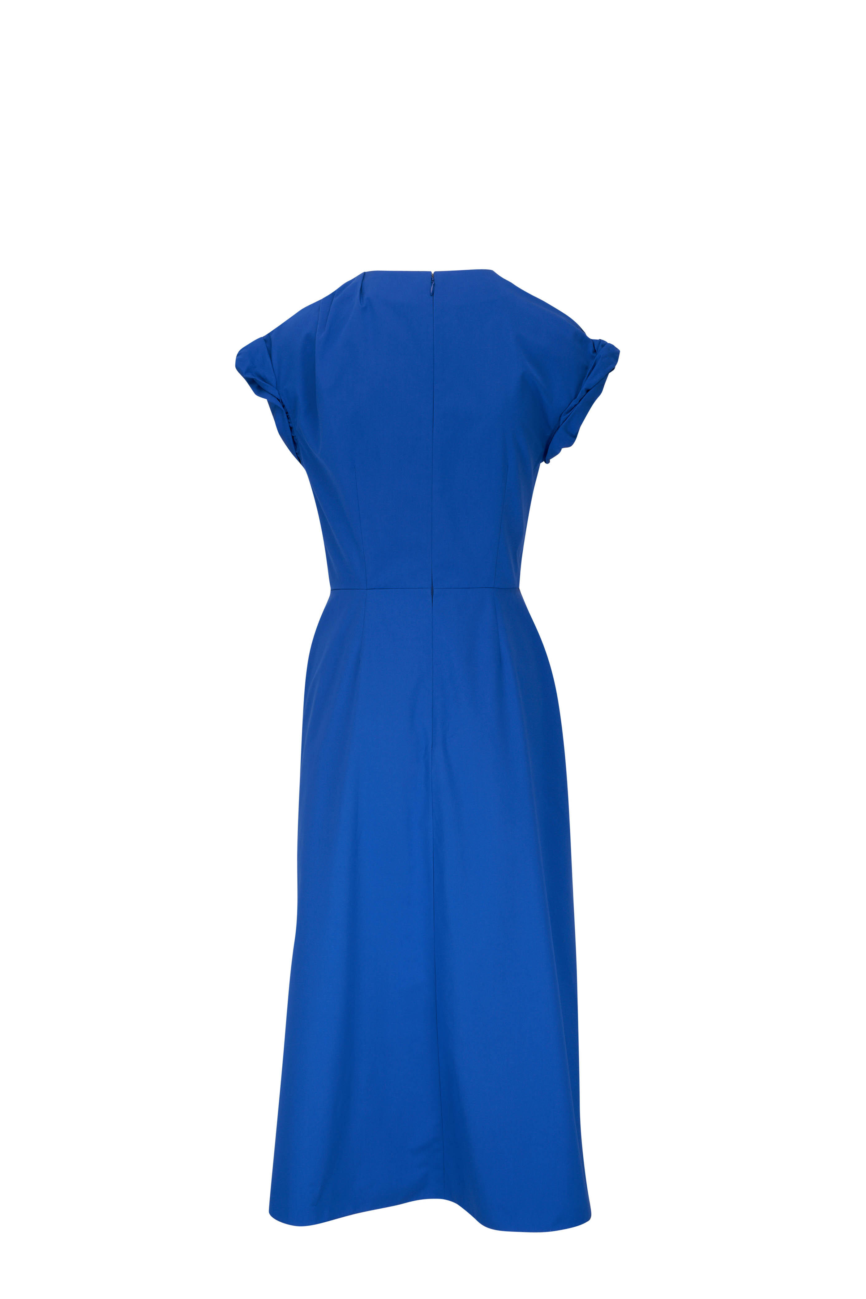 Alexander McQueen - Ultramarine Knotted Poplin Midi Dress