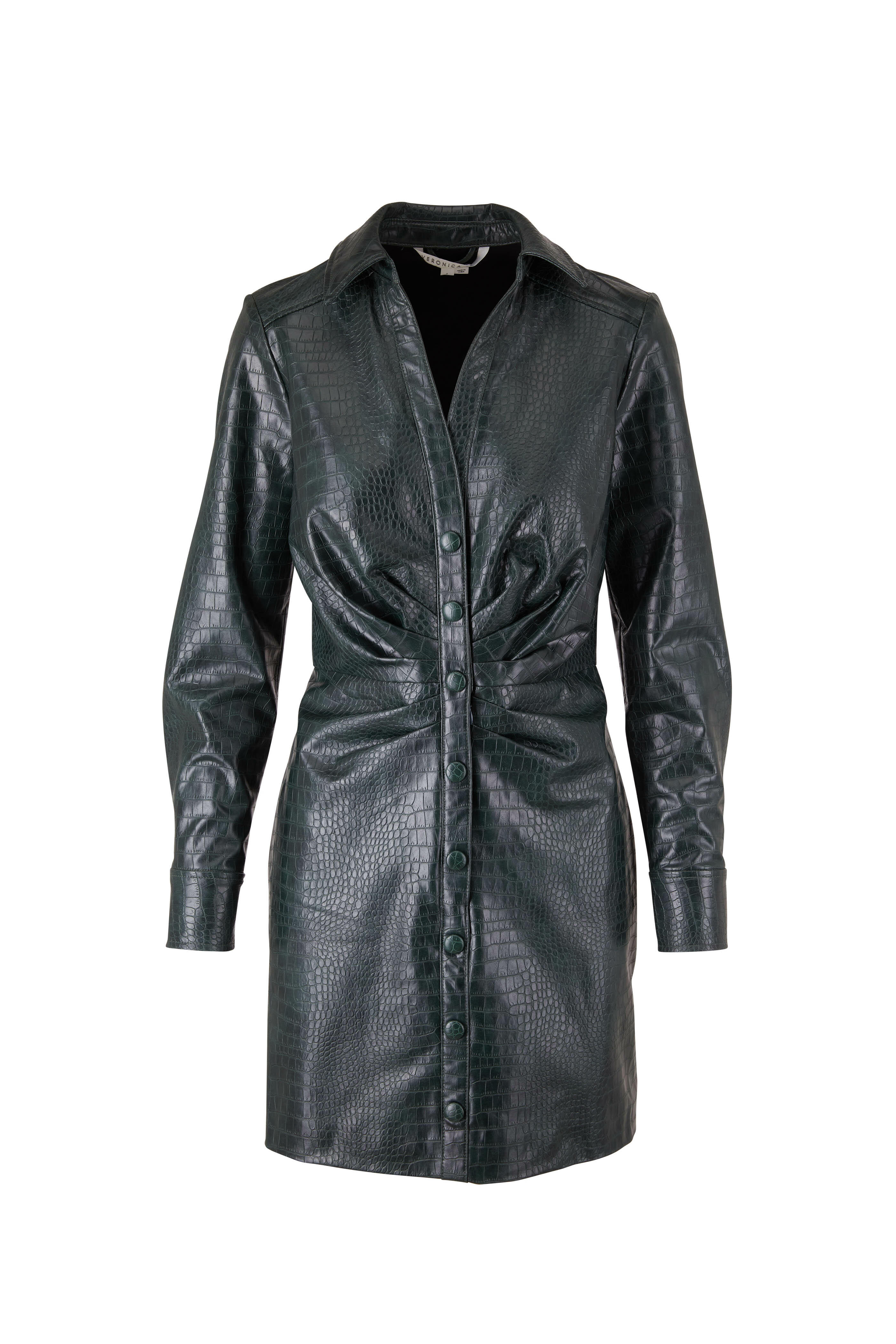 Veronica Beard - Echo Evergreen Faux Leather Minidress Veronica Beard - Echo Evergreen Faux Leather Minidress
