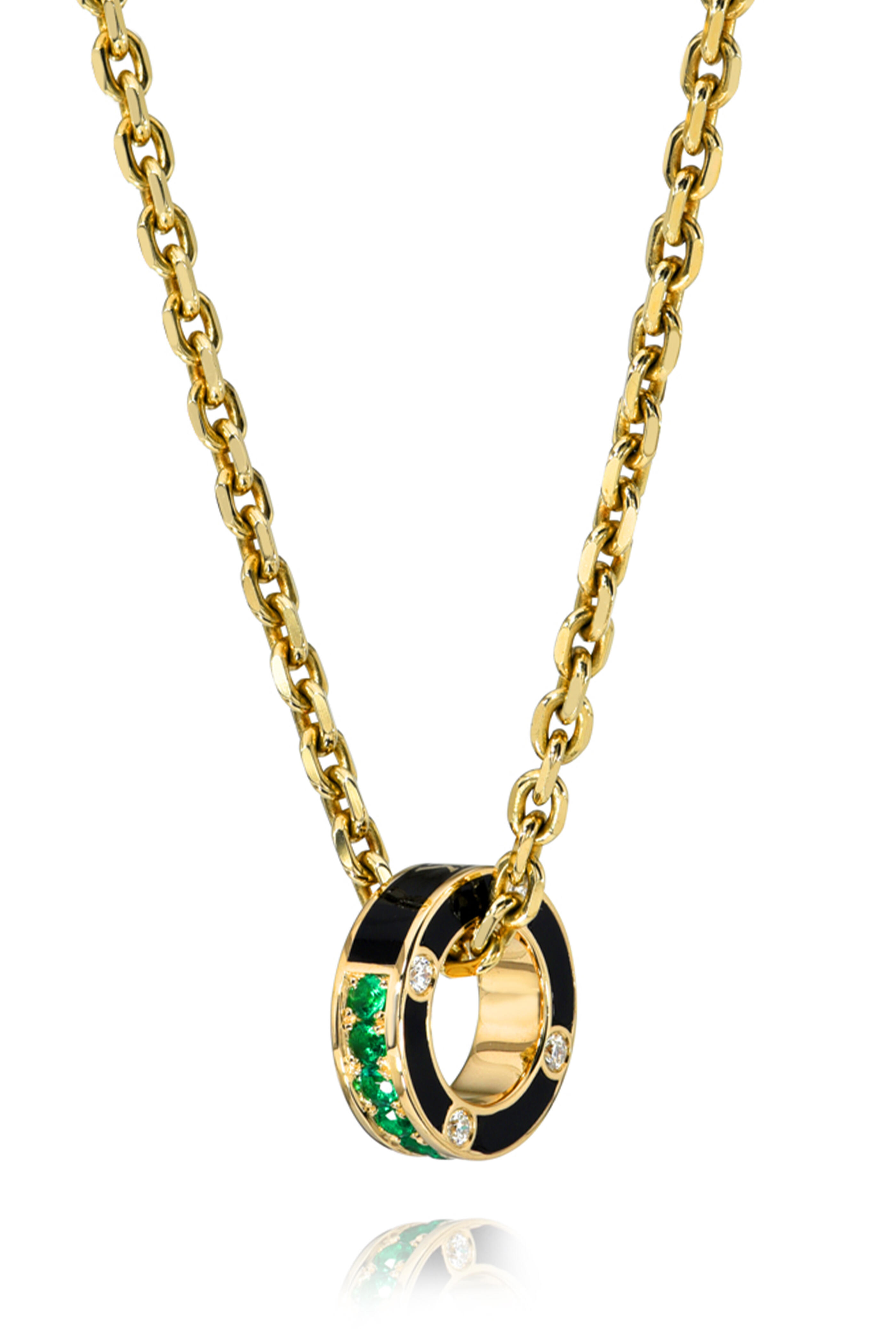 Dru - 14k Yellow Gold Emerald Love Luck Pendant