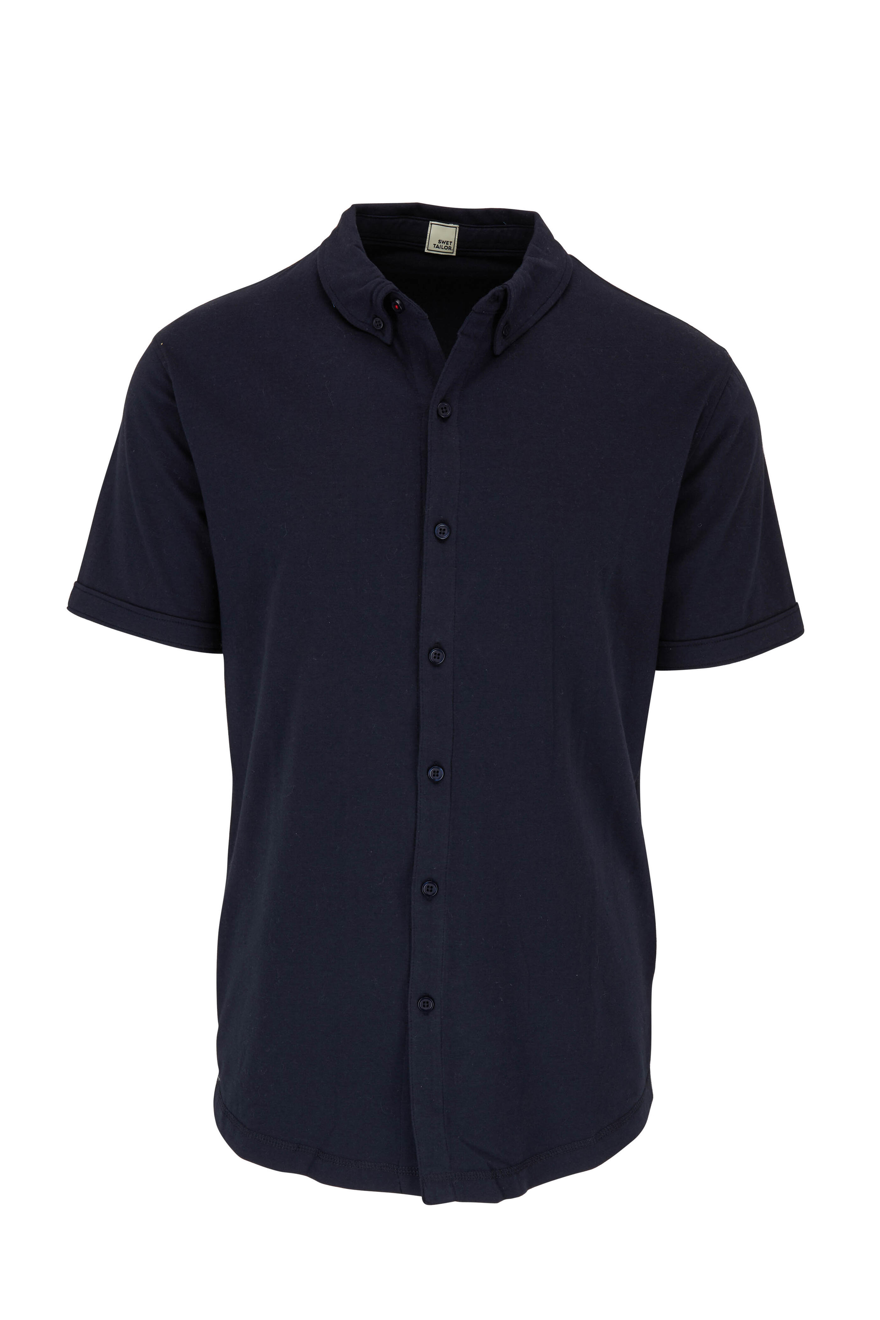 Swet Tailor - Mindful Navy Soft Cotton Short Sleeve Sport Shirt