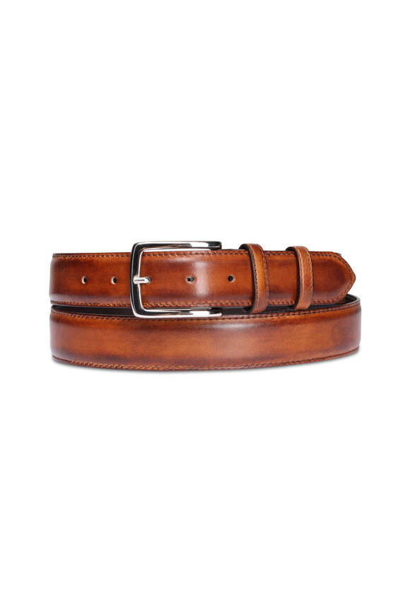 Bontoni Cognac Leather Belt - view 1