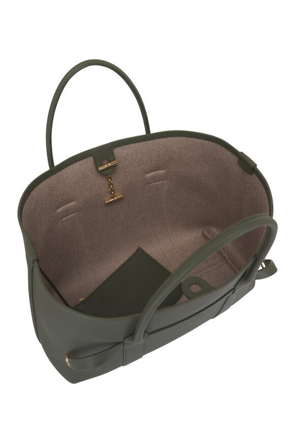 Loro Piana Large Ghiera Ribbon Green & Sun Gold Tote - view 5