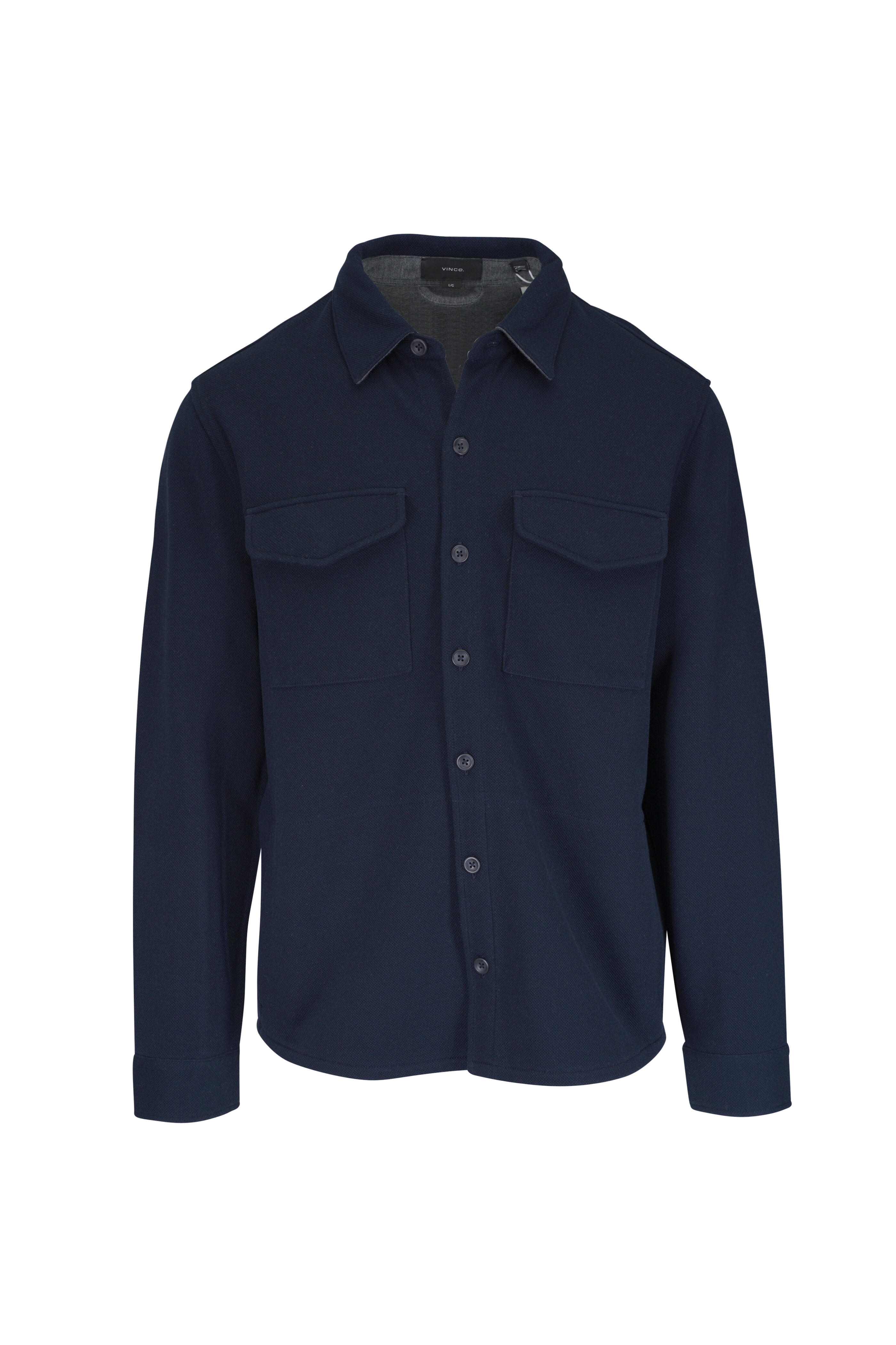 Vince - Coastal Blue Double Knit Piqué Shacket