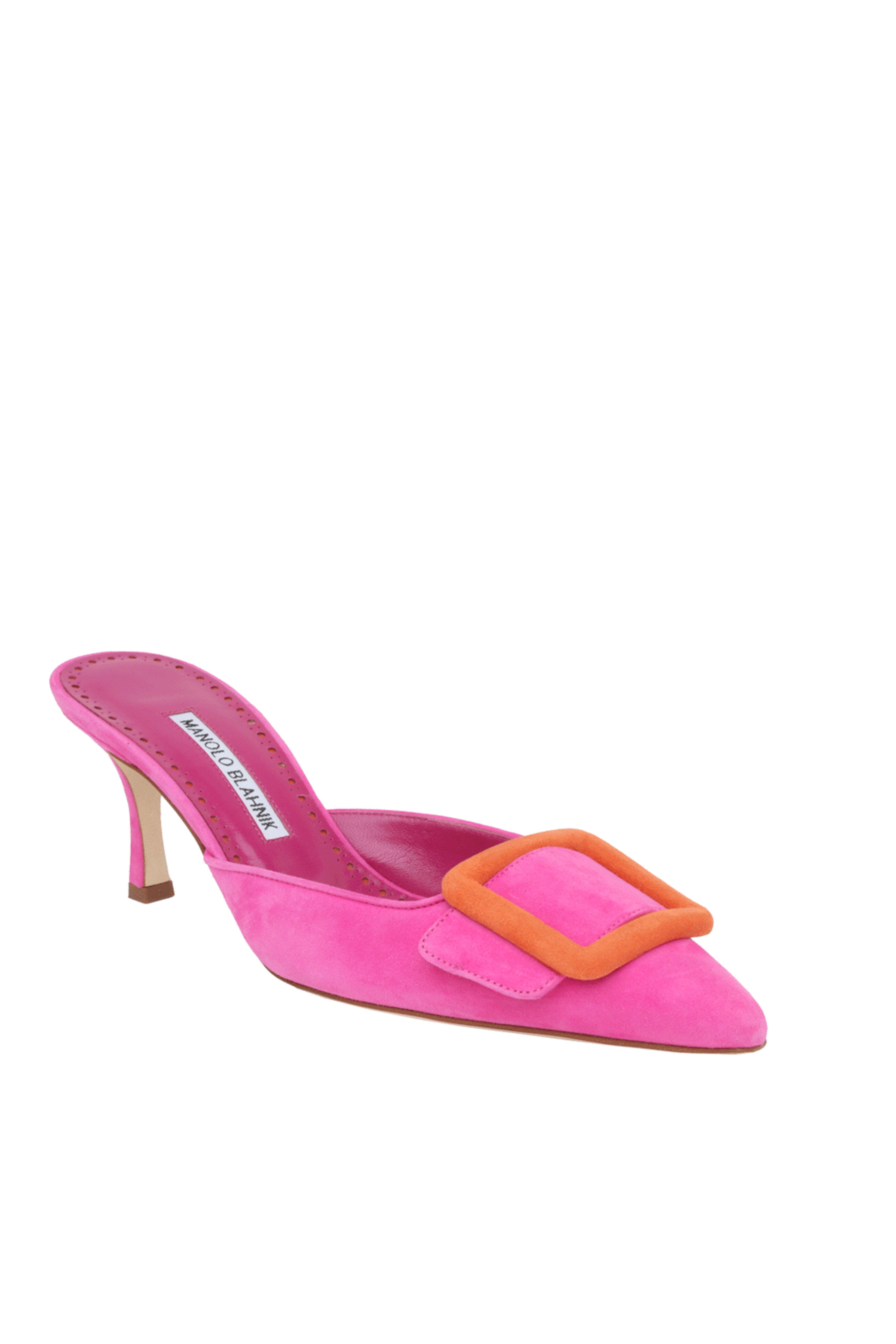 MANOLO BLAHNIK メイセール 37 ピンク Manolo Blahnik - Maysale Bicolor in Pink | Mitchell Stores