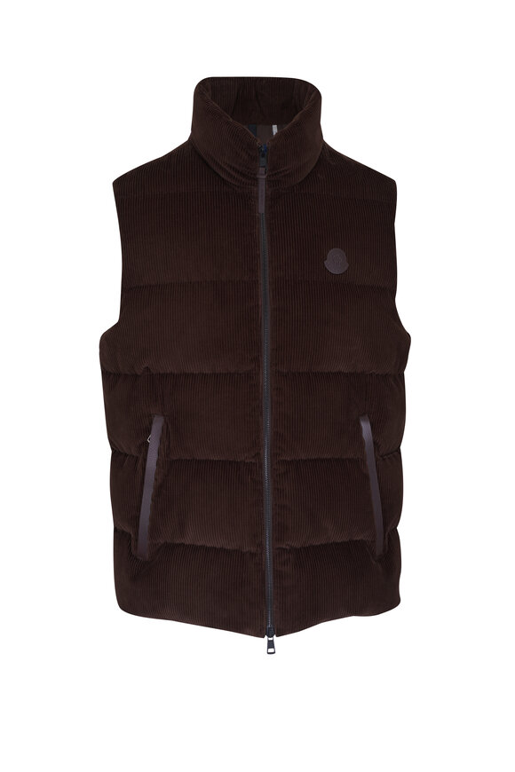 Moncler Brown Corduroy Down Vest