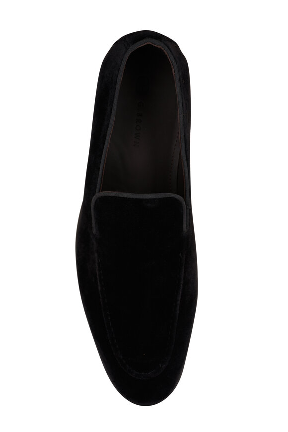 G Brown - Prince Black Velvet Dress Shoe