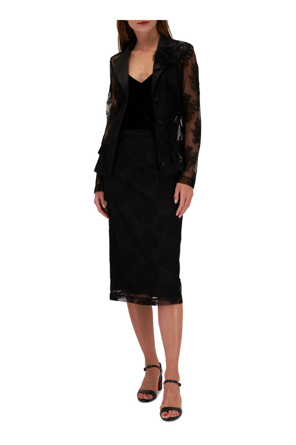 Dolce & Gabbana - Pizzo Chantilly Lace Black Pencil Skirt