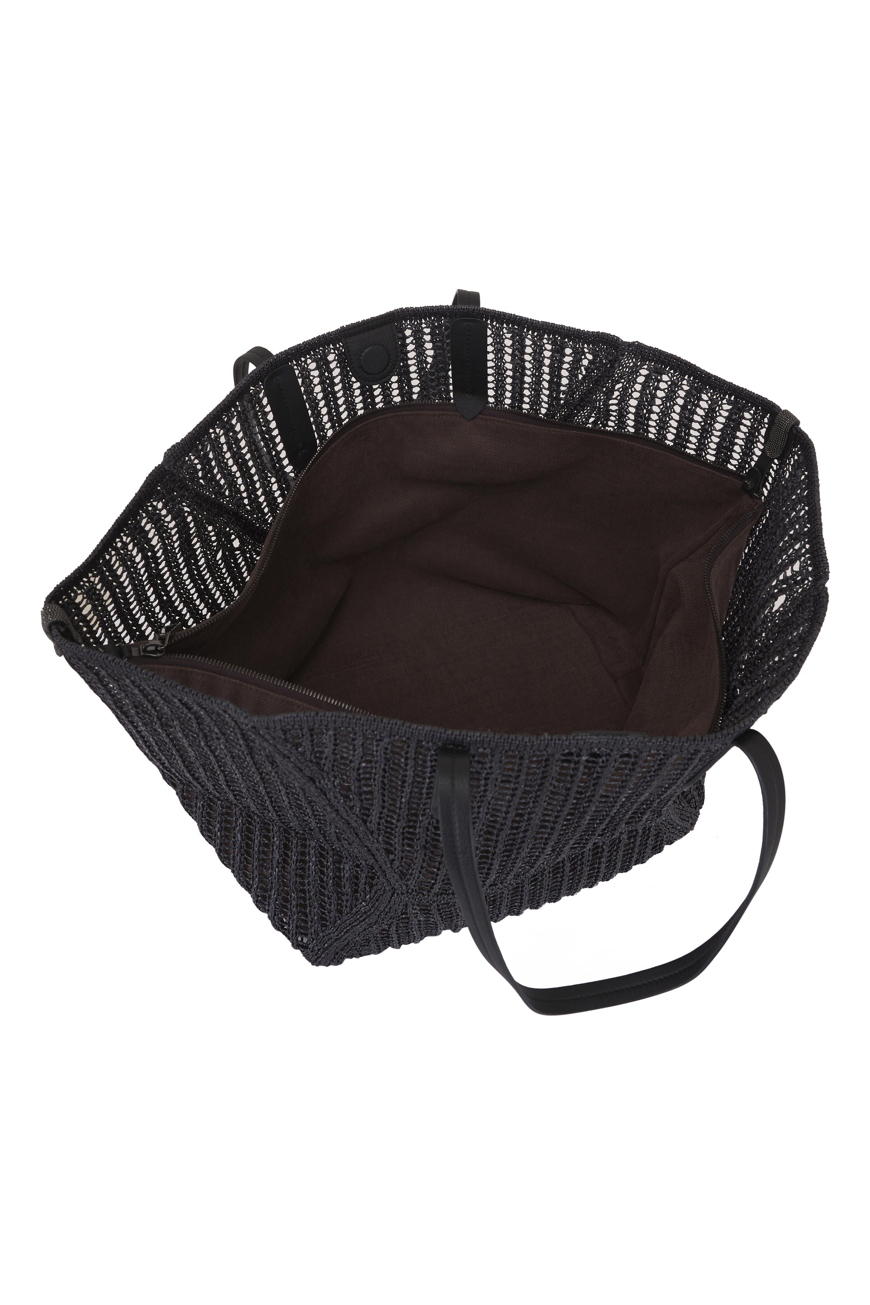 Brunello Cucinelli - Medium Duo Black Raffia Tote