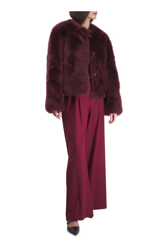 Simkhai Natasha Cranberry Shearling Jacket - view 2