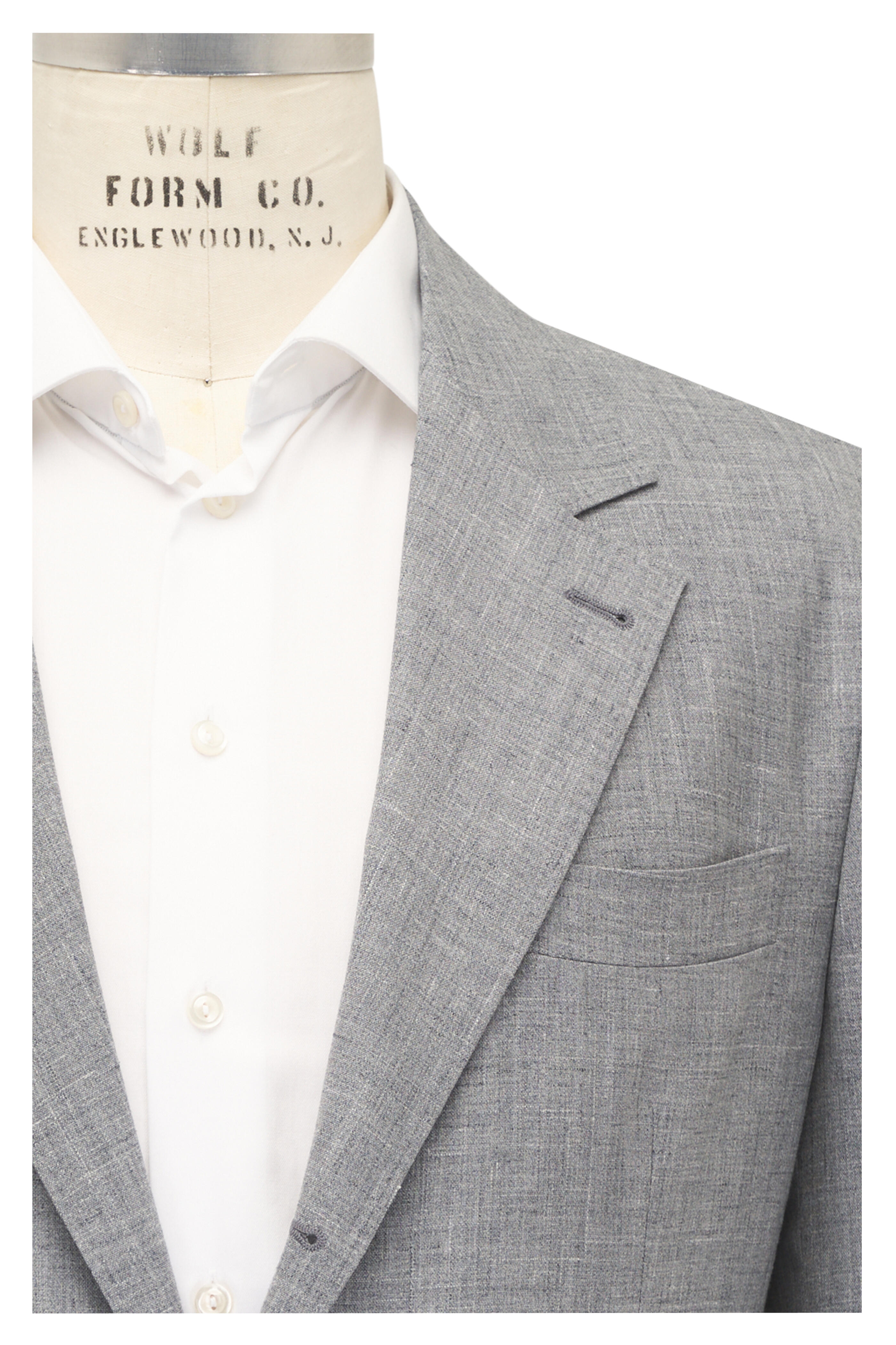 Brunello Cucinelli - Gray Wool, Silk & Linen Separate Suit Jacket