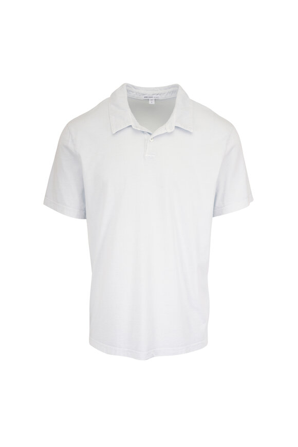 James Perse Memory Light Blue Cotton Polo - view 1