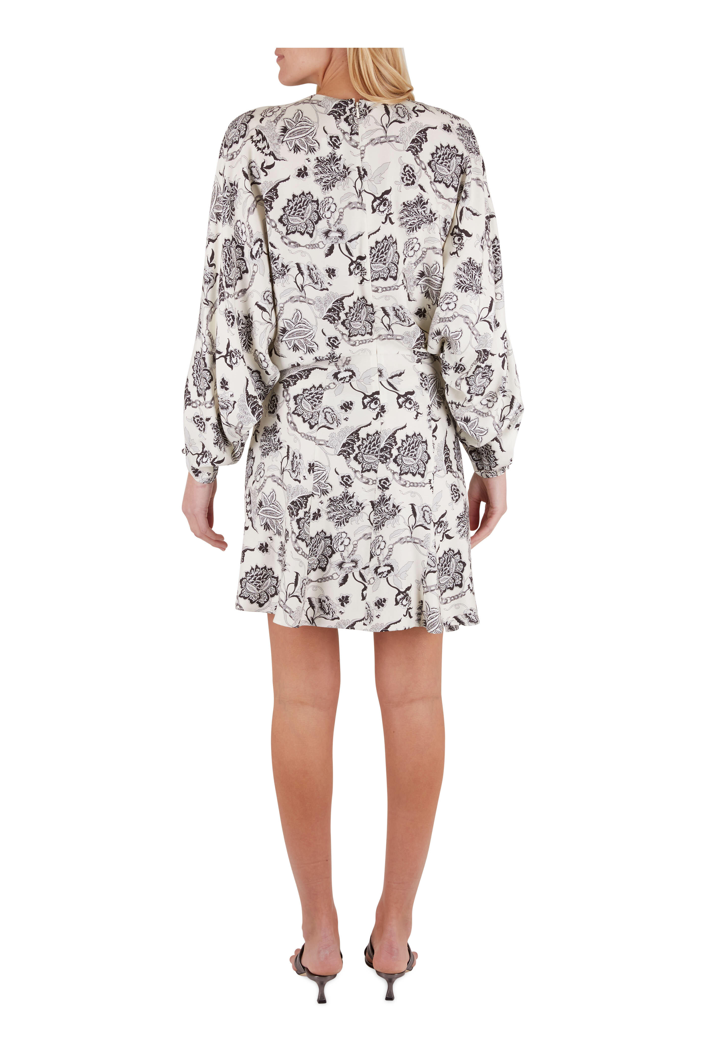 Etro - Black & White Paisley Long Sleeve Dress | Mitchell Stores