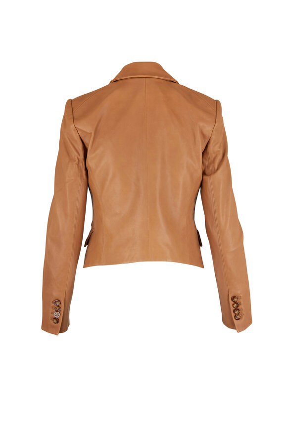 Veronica Beard - Cooke Camel Leather Dickey Jacket