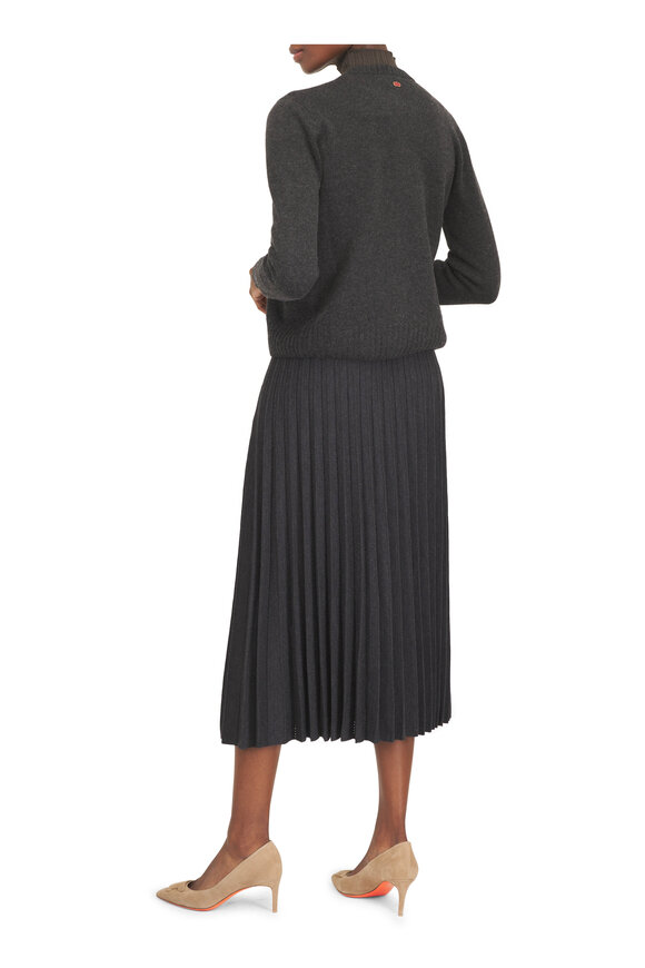 Agnona Dark Green Mock Neck Sweater - view 4