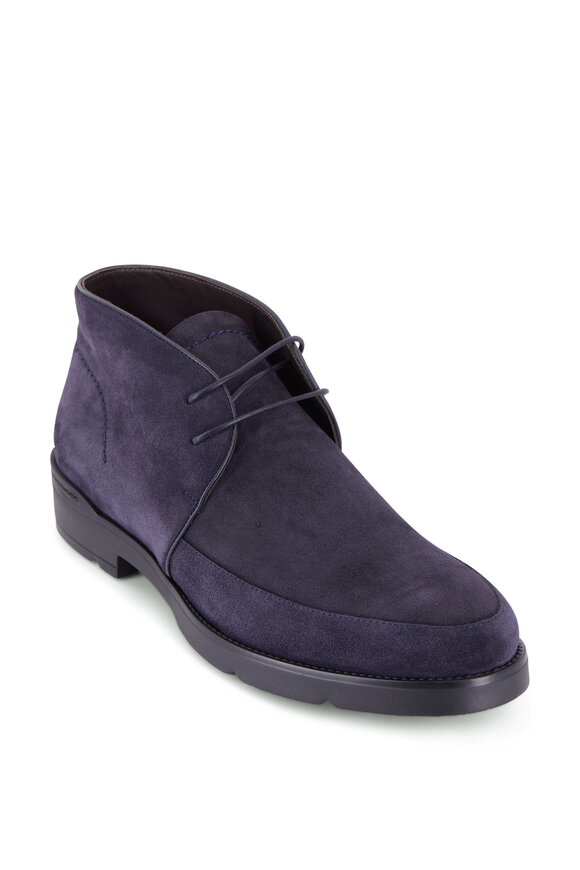 Zegna - Cortina Navy Suede Ankle Boot