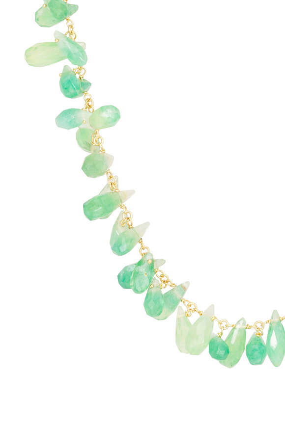 Renee Lewis 18k Yellow Gold Antique Emerald Necklace - view 2