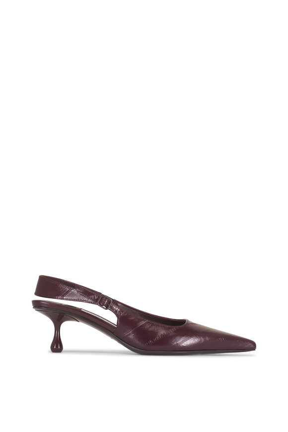 Jimmy Choo Amel Burgundy Leather Slingback, 50mm - view 4