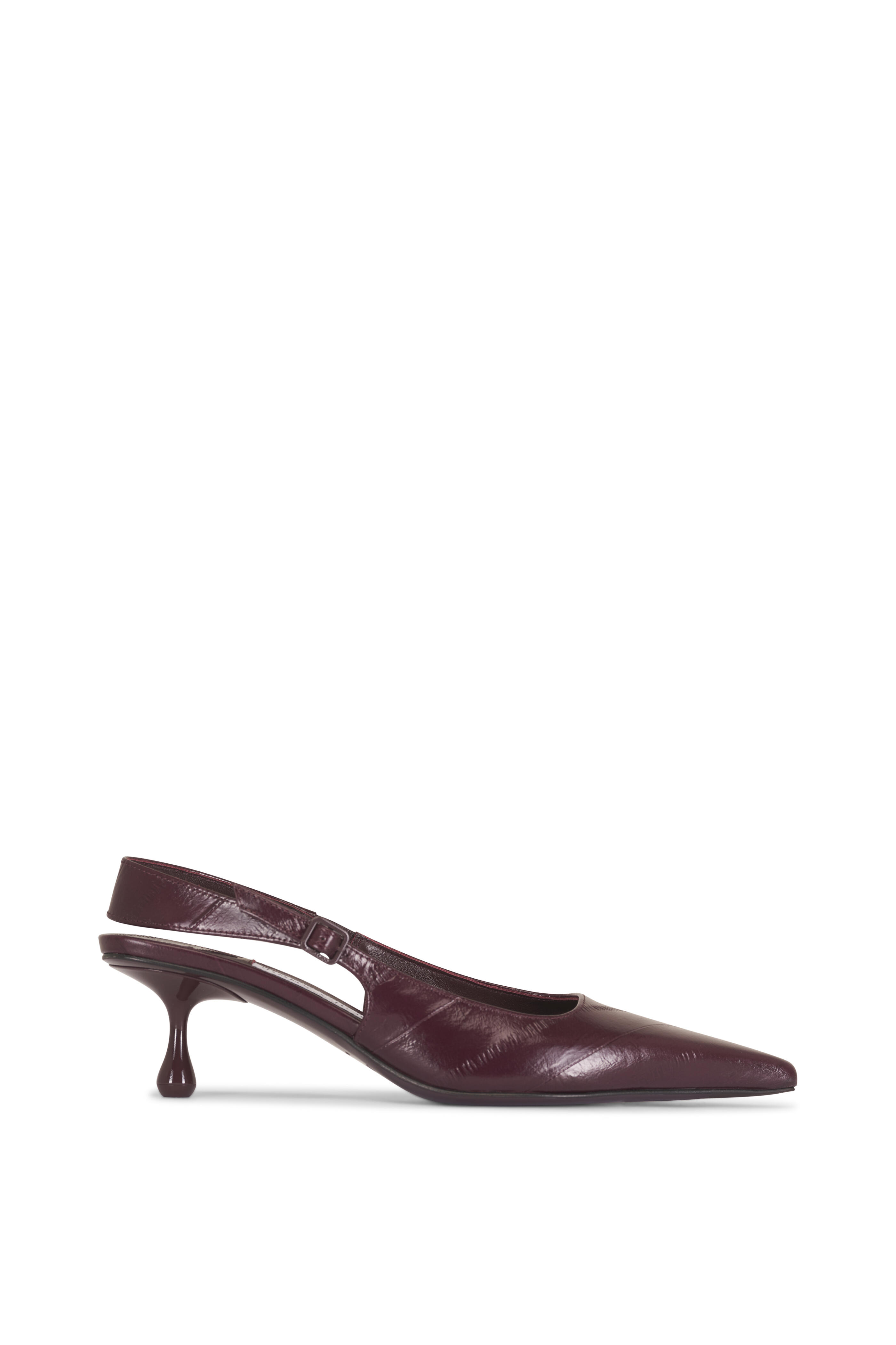 Jimmy Choo - Amel Burgundy Leather Slingback, 50mm - view 4
