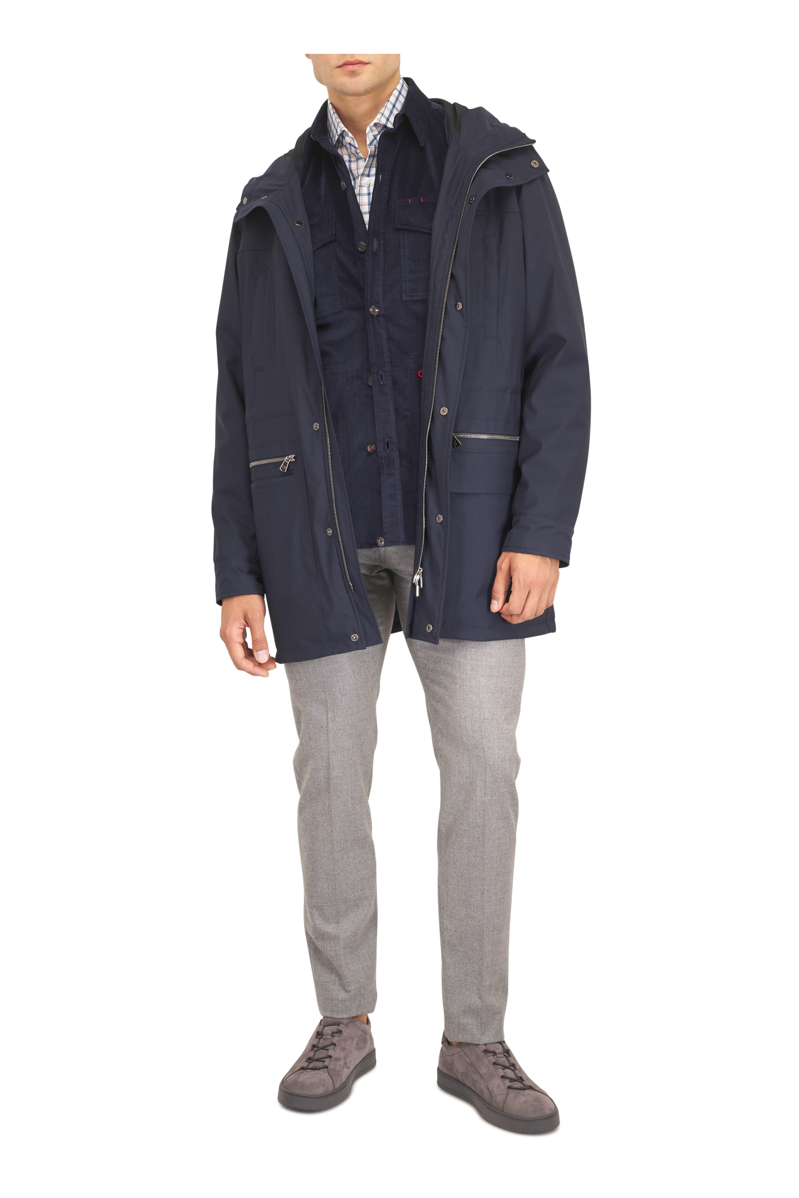 Isaia - Dark Blue Corduroy Overshirt - view 2