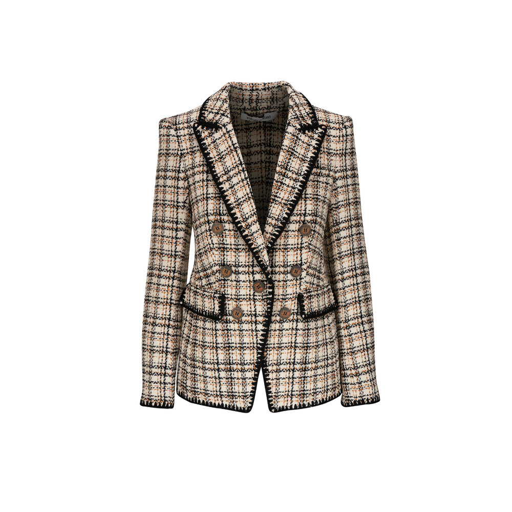 Veronica Beard - Lawrence Ecru Ochre Tweed Dickey Jacket