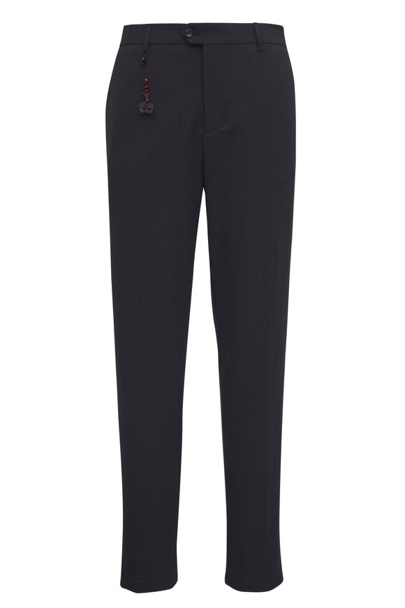Marco Pescarolo Evo Navy Wool Crepe Dress Pant