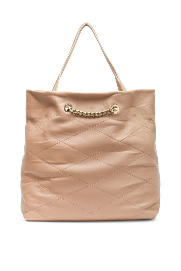 Lanvin - Carry Me Beige Lambskin Leather Medium Tote