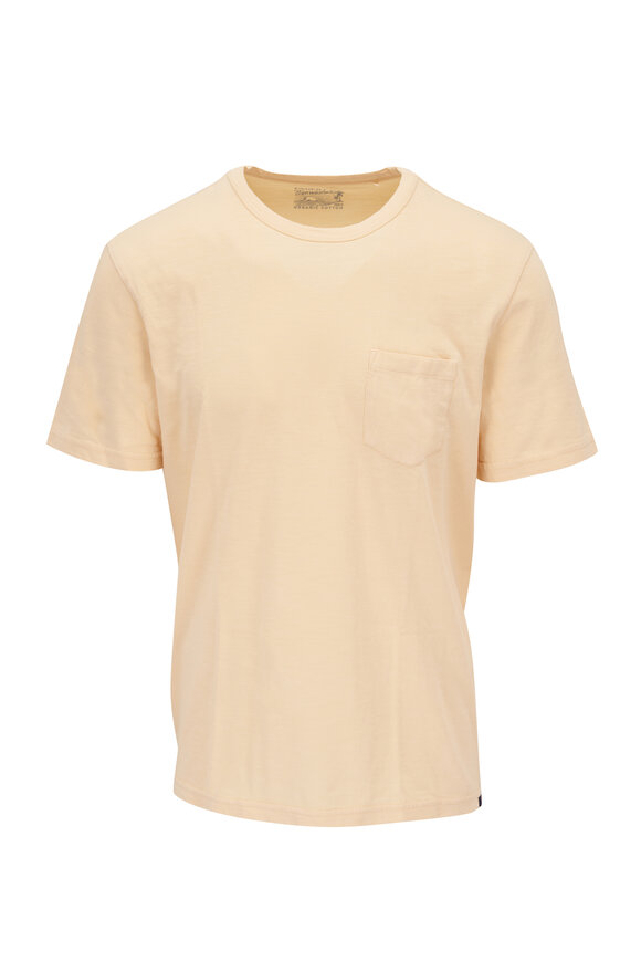 Faherty Brand Yellow Sunwashed Pocket T-Shirt