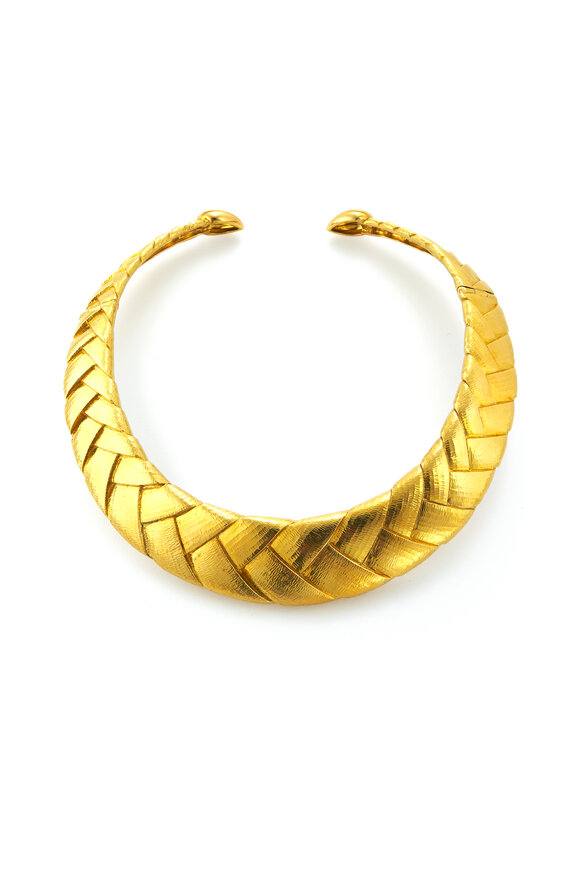 David Webb - 18K Yellow Gold Braided Collar Necklace