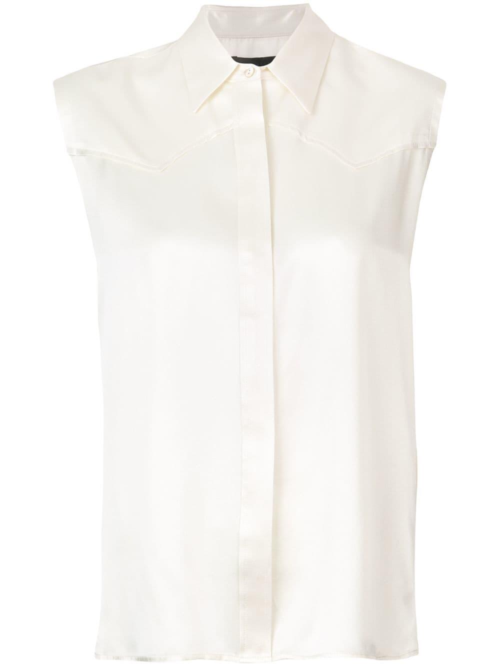 Nili Lotan - Brayden Ivory Silk Button Down Blouse - view 3