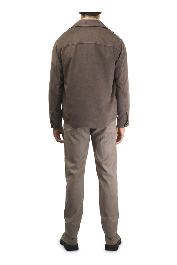 Maurizio Baldassari Tan Flannel Wool Five Pocket Pant - view 4