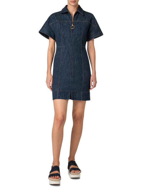 Akris Punto - Denim Shirt Collar Mini Dress