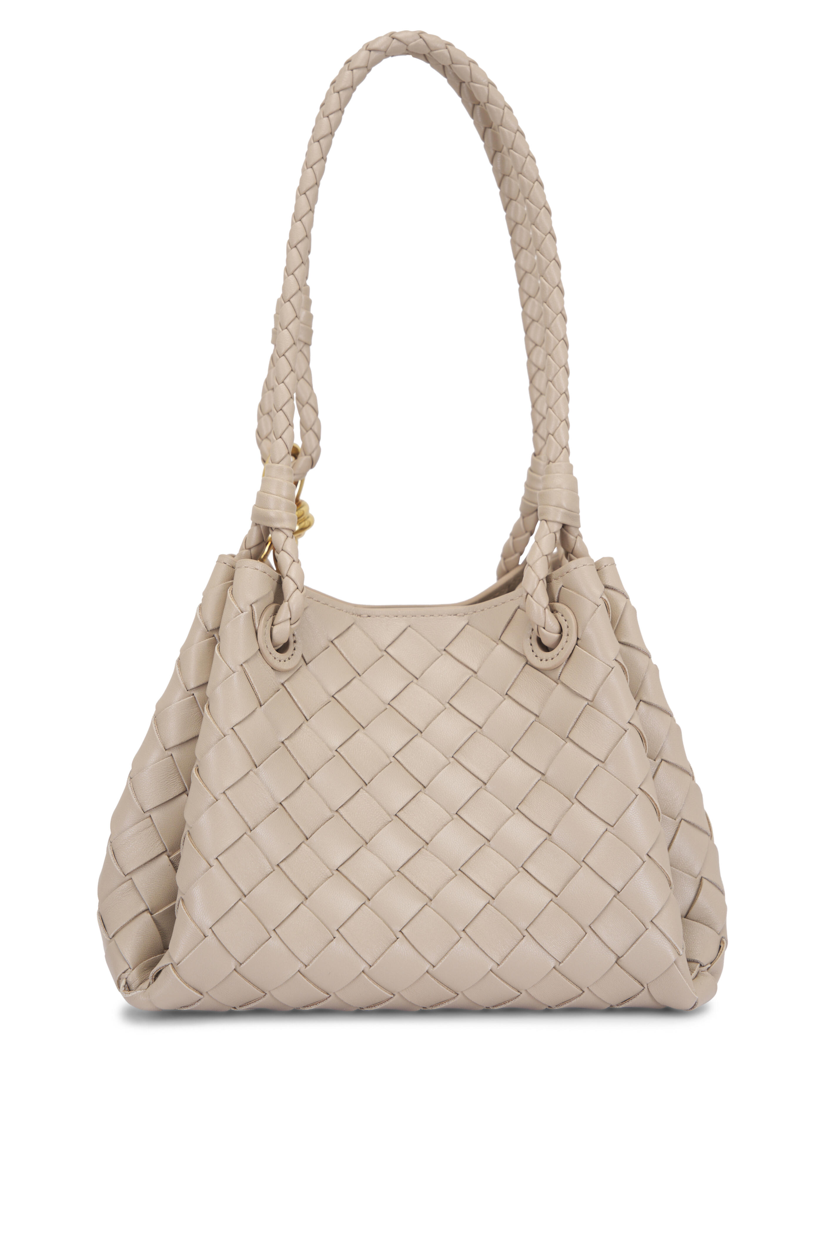 Bottega Veneta - Small Parachute Ecru Intrecciato Leather Bag