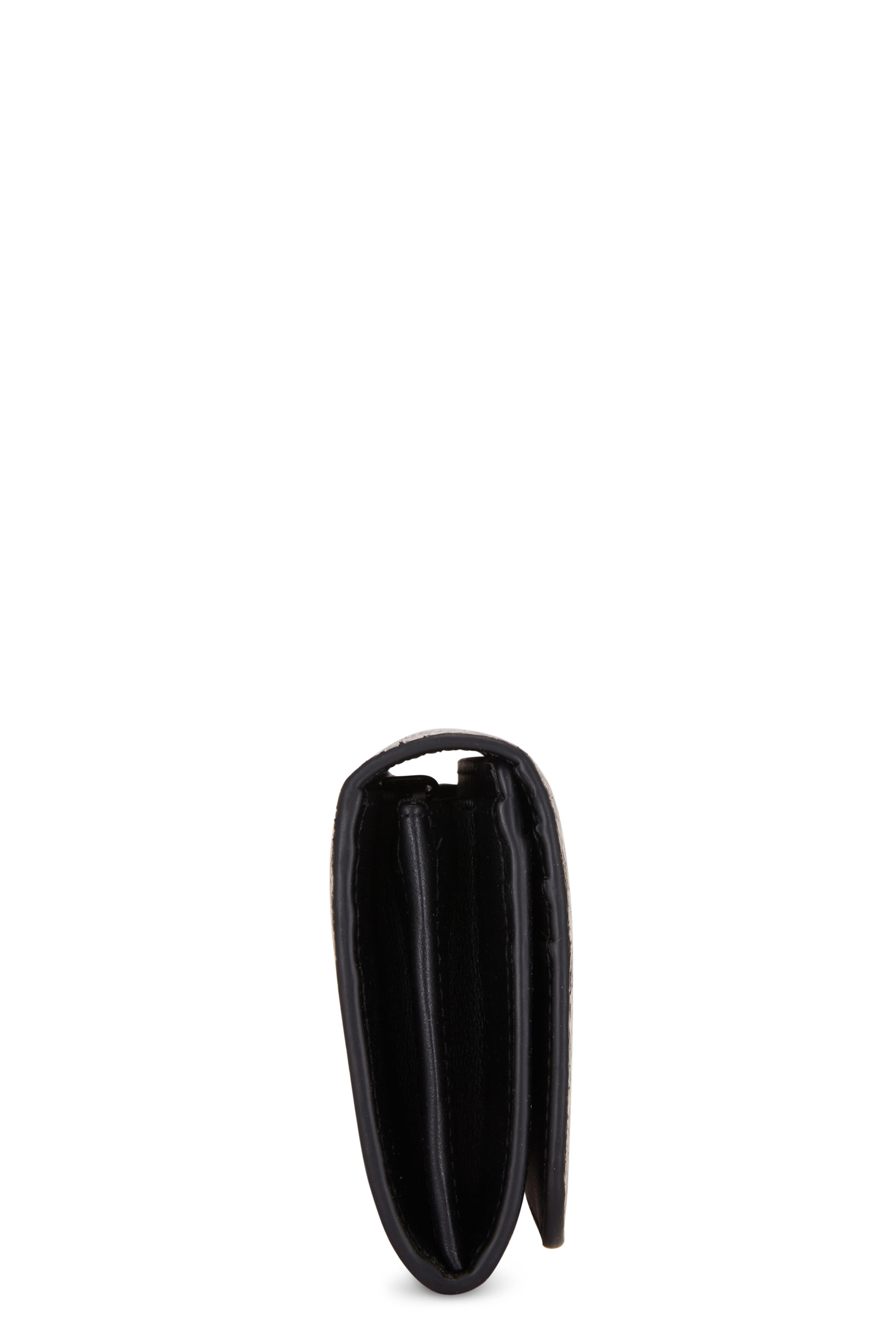 Tod's - Double T Black & Python Embossed Flap Wallet