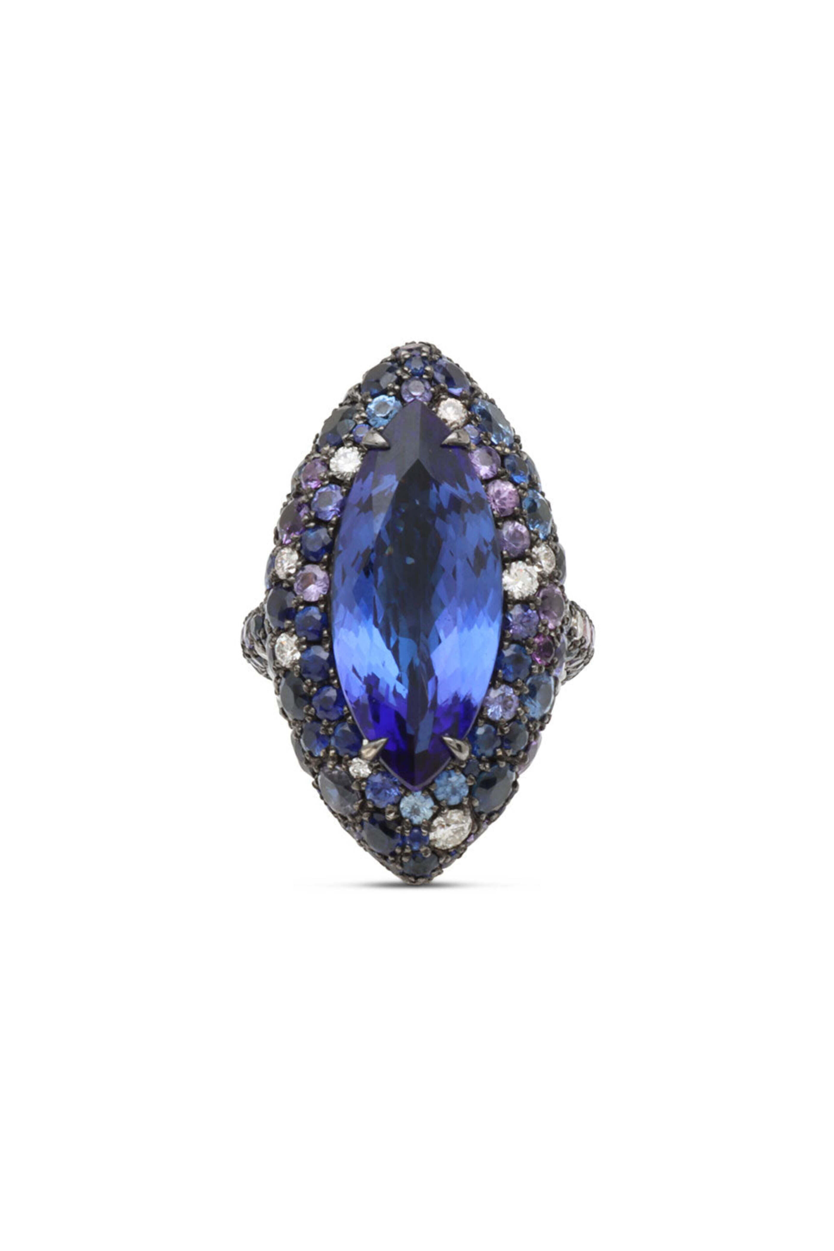 Jared Lehr - Tanzanite and Multi Stone Marquise Ring