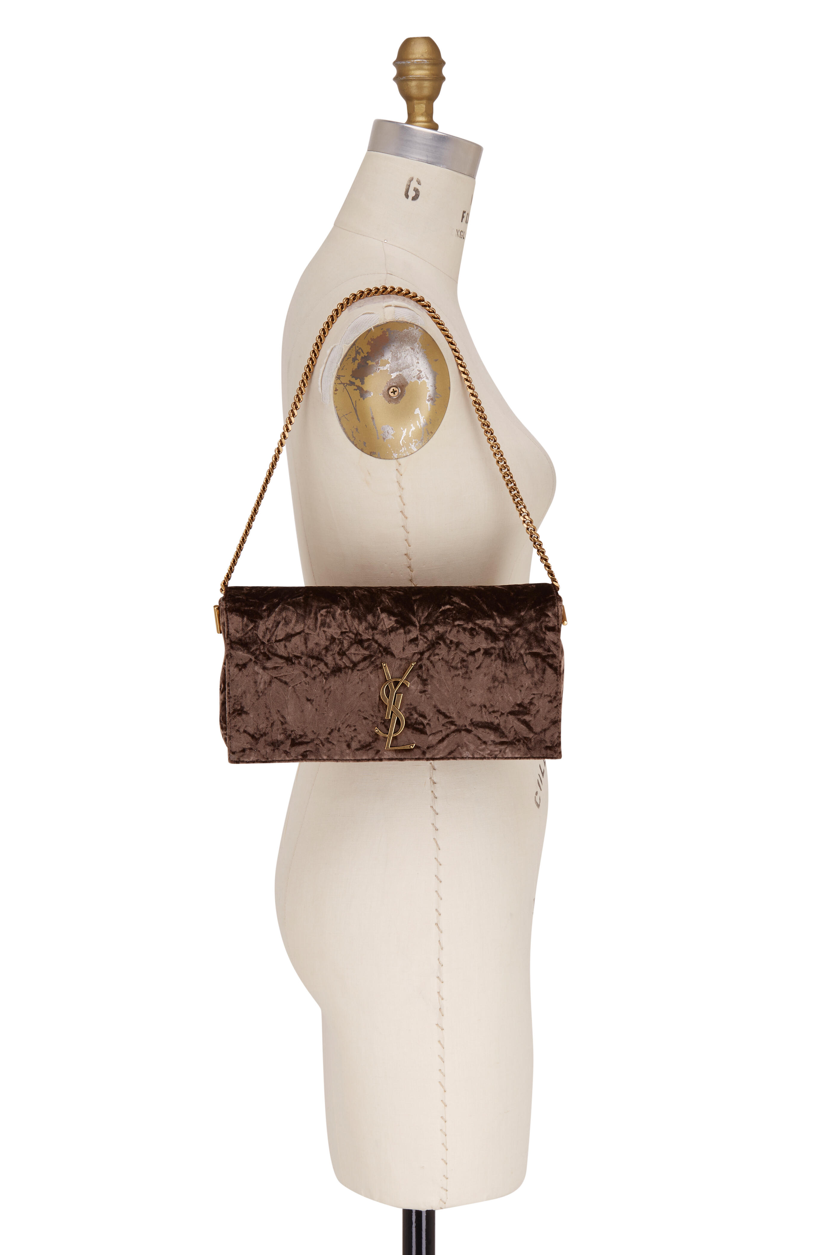 Saint Laurent Monogram Mini Kate Belt Bag - Grey Waist Bags