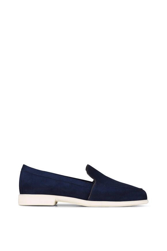 Santoni Malibu Navy Suede Loafer - view 2