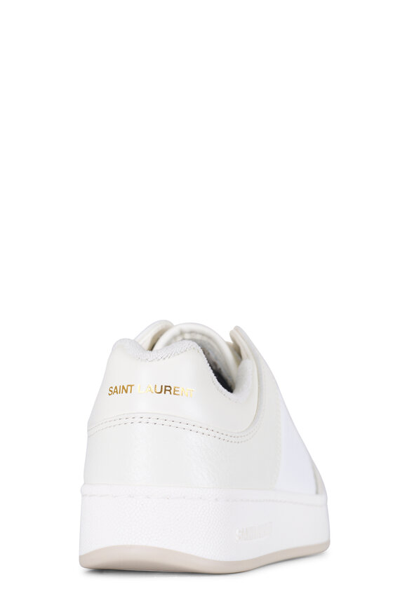 Saint Laurent - Optic White Leather Low Top Sneaker