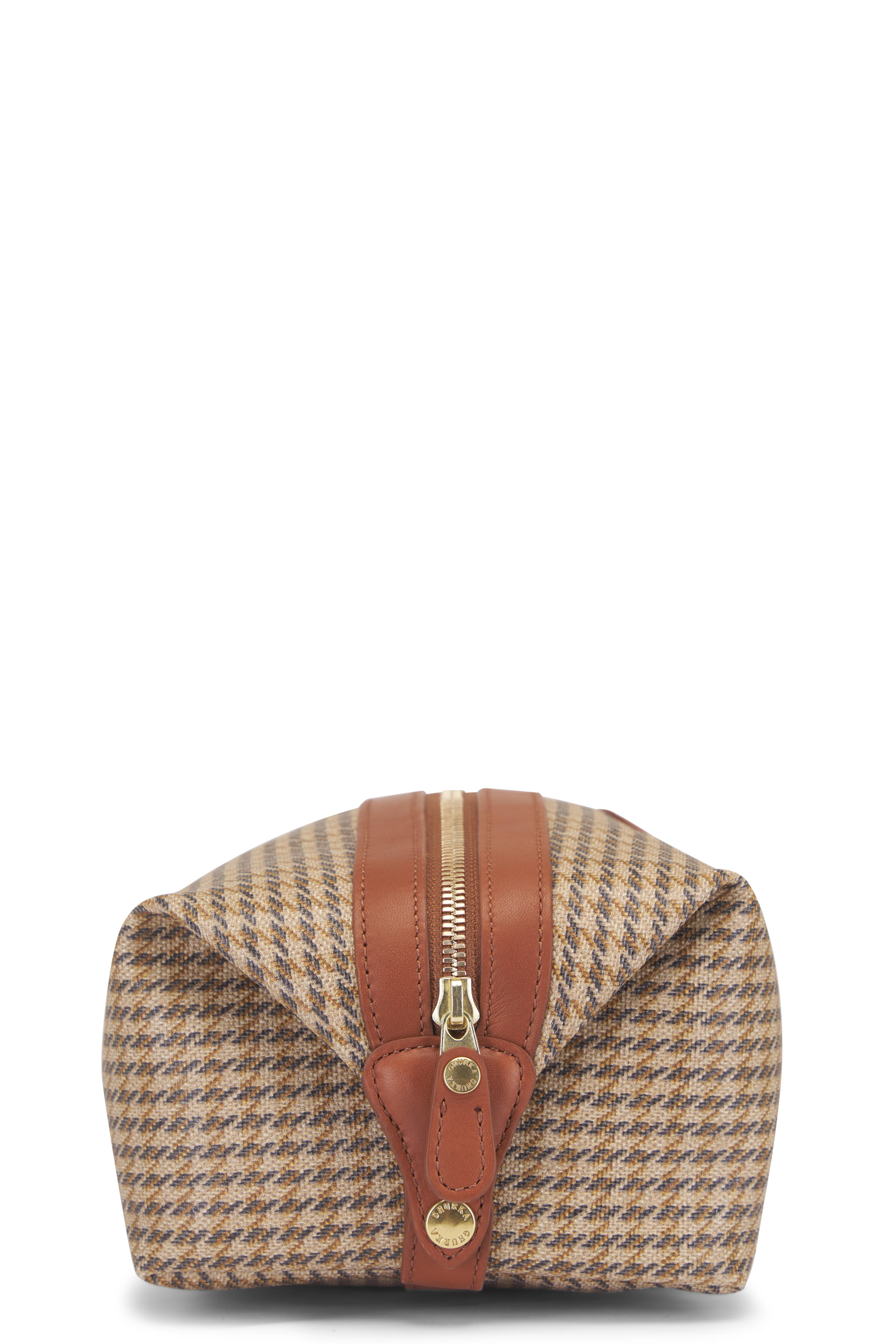 Ghurka - Derby 101 Khaki Twill Plaid Dopp Kit