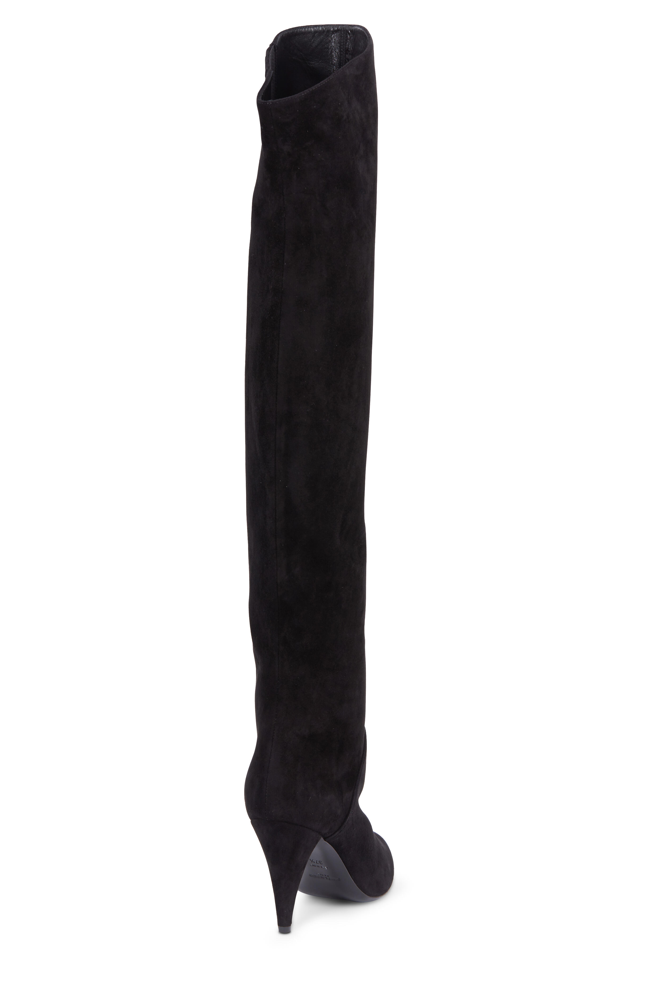 Saint Laurent - Cat Black Suede Over-The-Knee Boot, 90mm