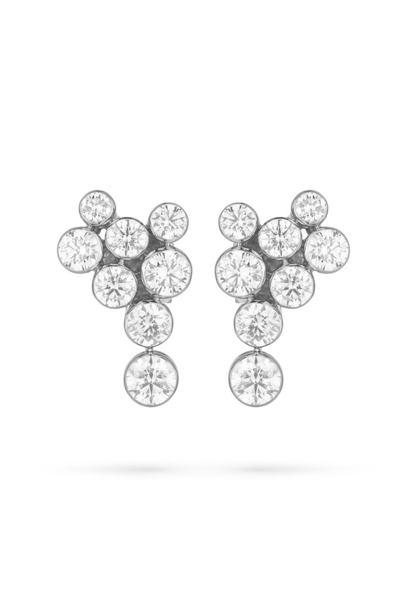 Paul Morelli 18k White Gold Diamond Dew Drop Earrings
