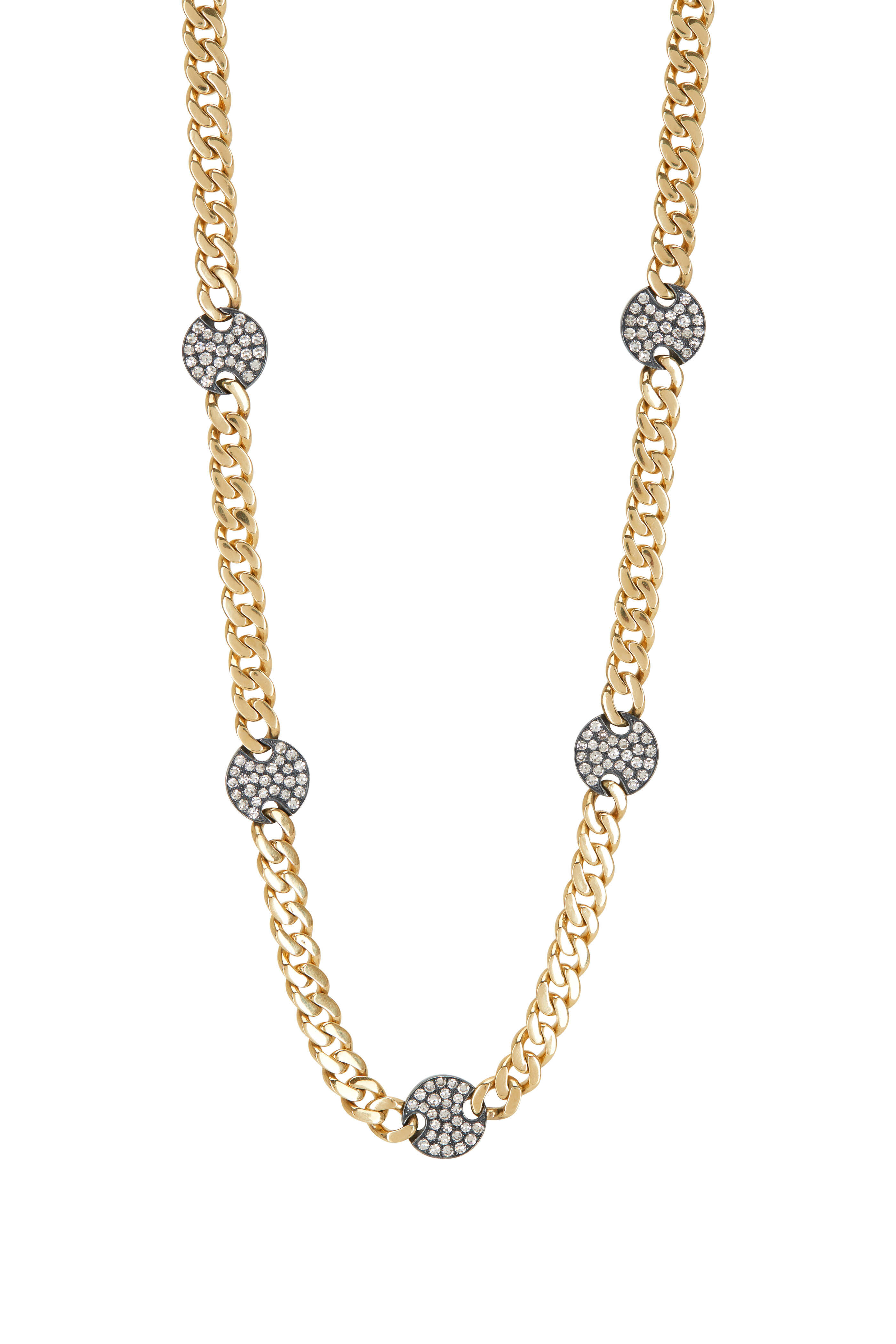 Sylva & Cie - 18K Yellow Gold & Silver Disco Diamond Necklace - view 1