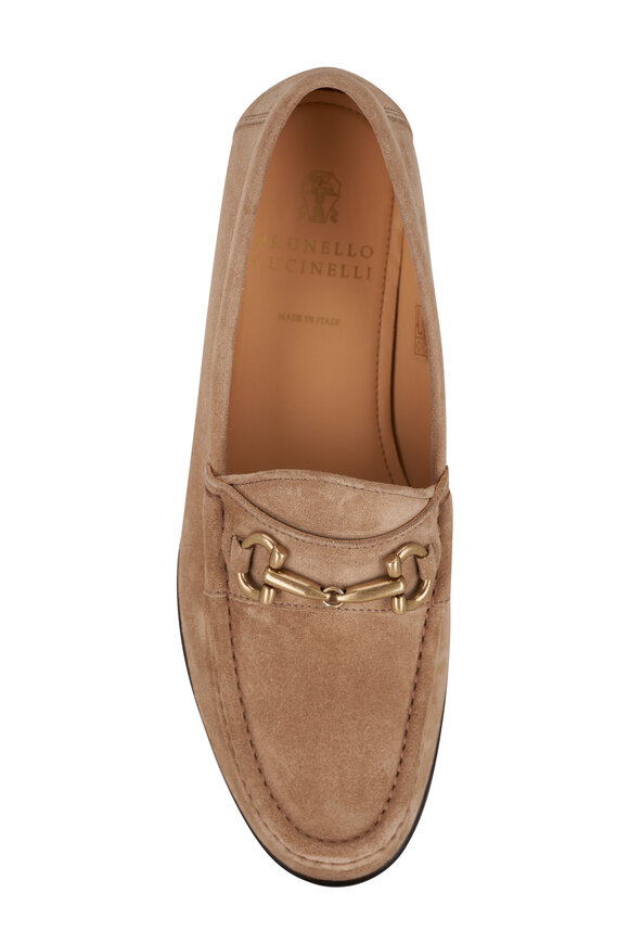 Brunello Cucinelli - Tan Suede & Brass Bit  Loafer