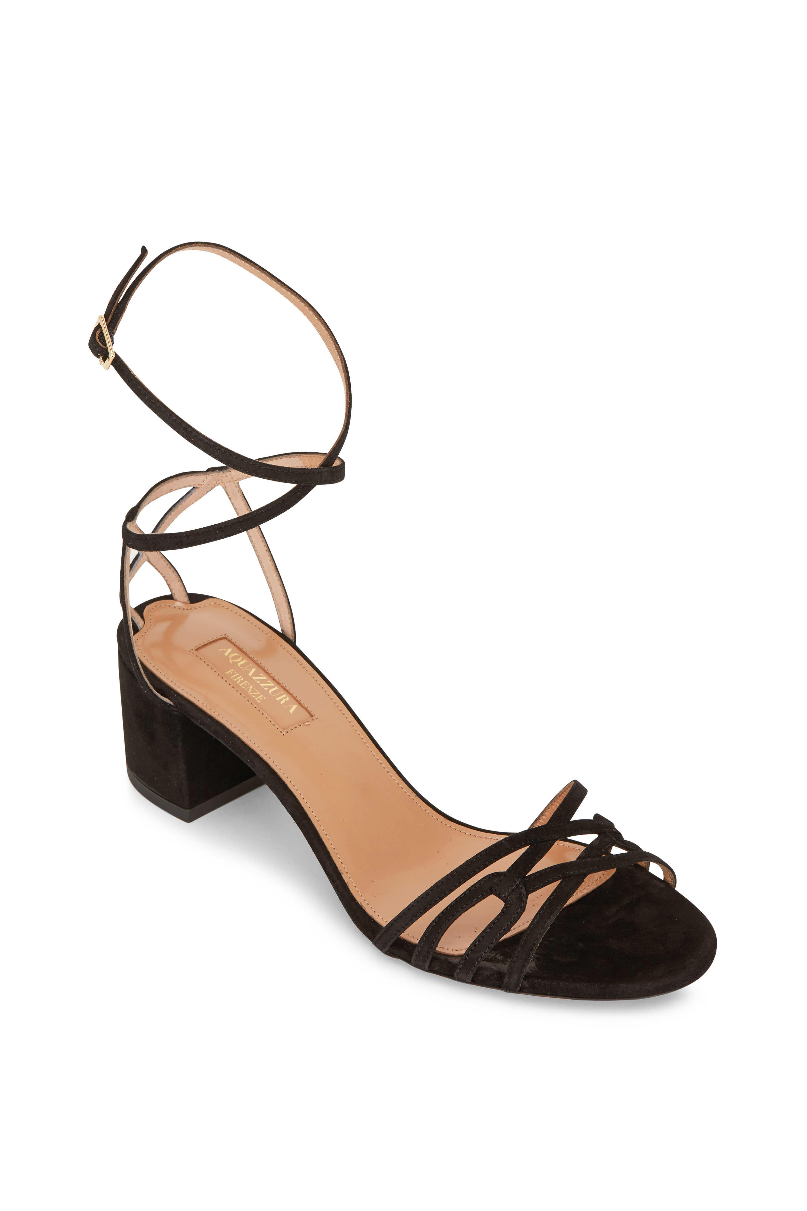 AQUAZZURA ブラックレザー ミュール Aquazzura 75mm Slow Kisses Mules | Black | FARFETCH
