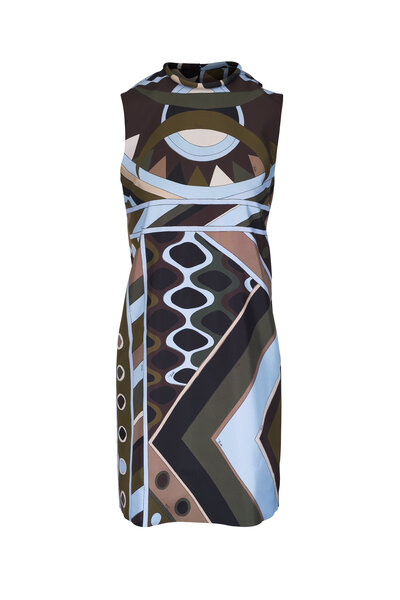 PUCCI Marmo ミニドレス 幾何学模様 ワンピース ブラックマルチカラー PUCCI Marmo printed jersey mini dress | NET-A-PORTER