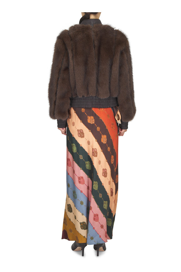 Zimmermann Valiant Brown Faux Fur Bomber Jacket - view 3