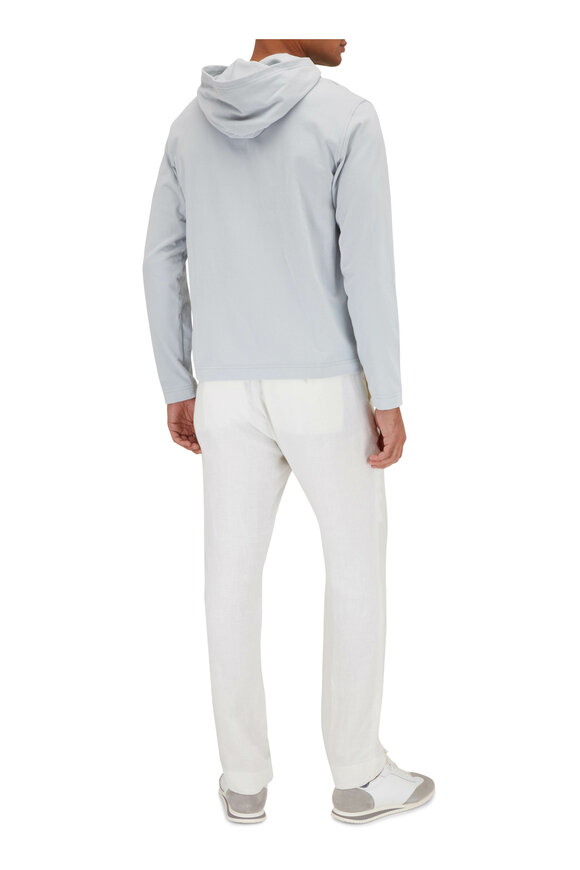 Vince - Arctic White Sueded Jersey Popover Hoodie