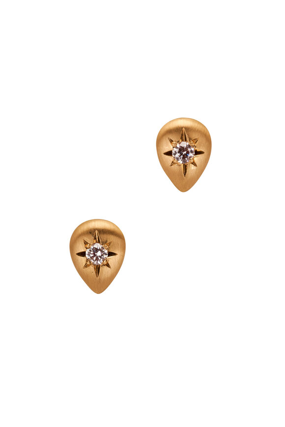 Caroline Ellen - Teardrop Diamond Stud Earrings 