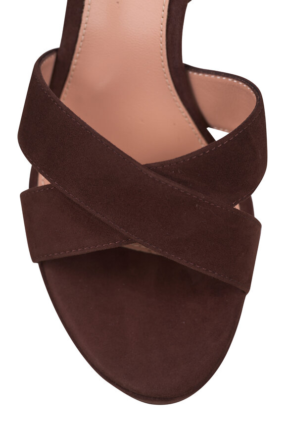 Gianvito Rossi Sabrina Brown Suede Platform Sandal, 70mm - view 5