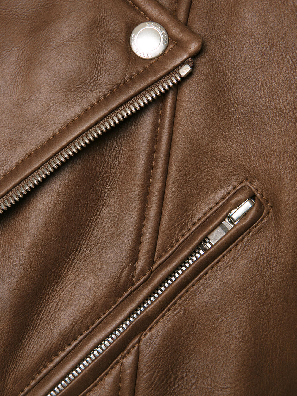 Brunello Cucinelli - Brown Leather Biker Vest