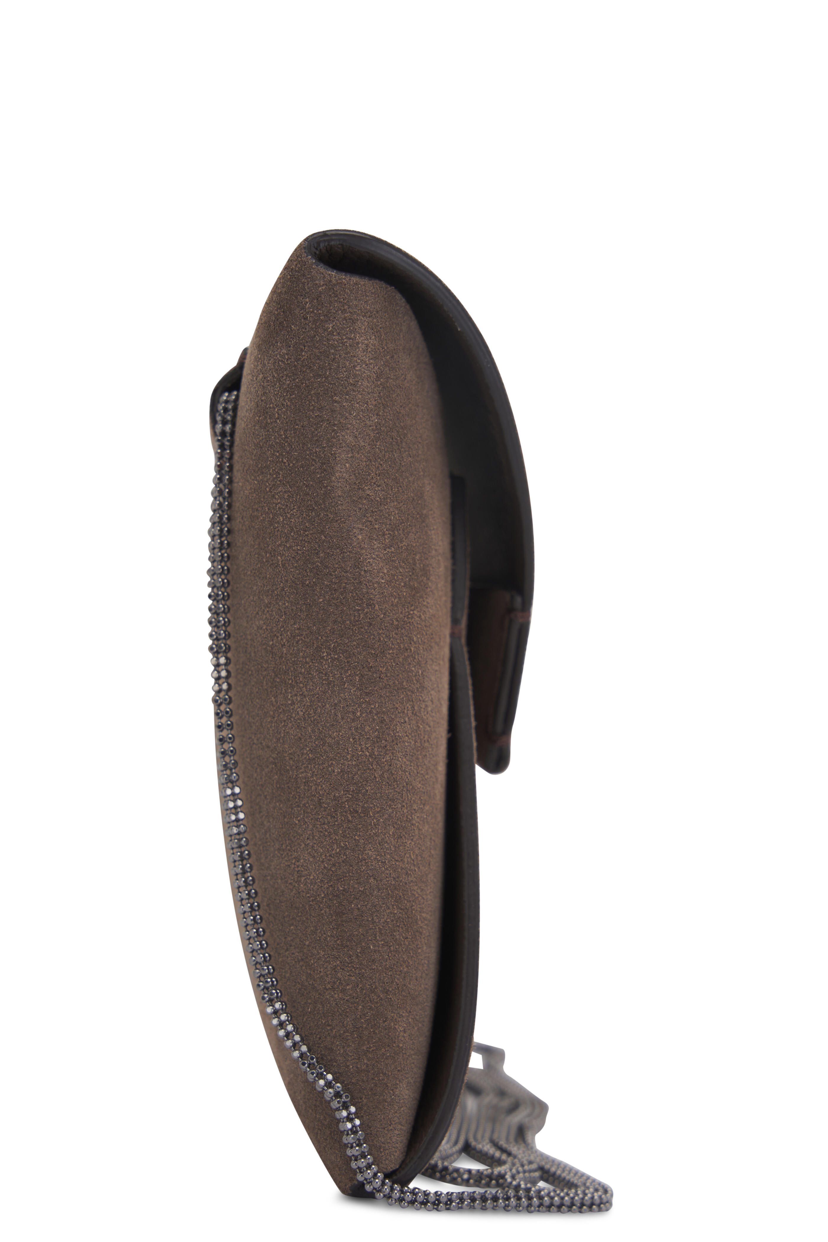 Brunello Cucinelli - Torba Envelope Grey Suede Chain Linked Bag